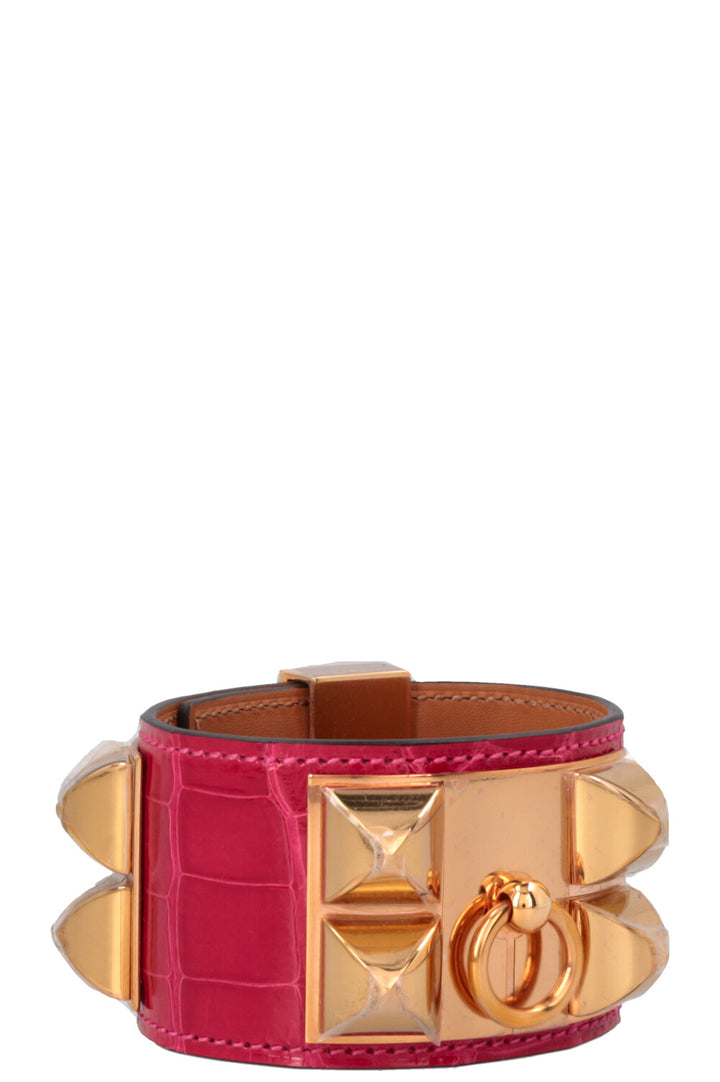 HERMÈS CDC Bracelet Alligator Mississippiensis Pink