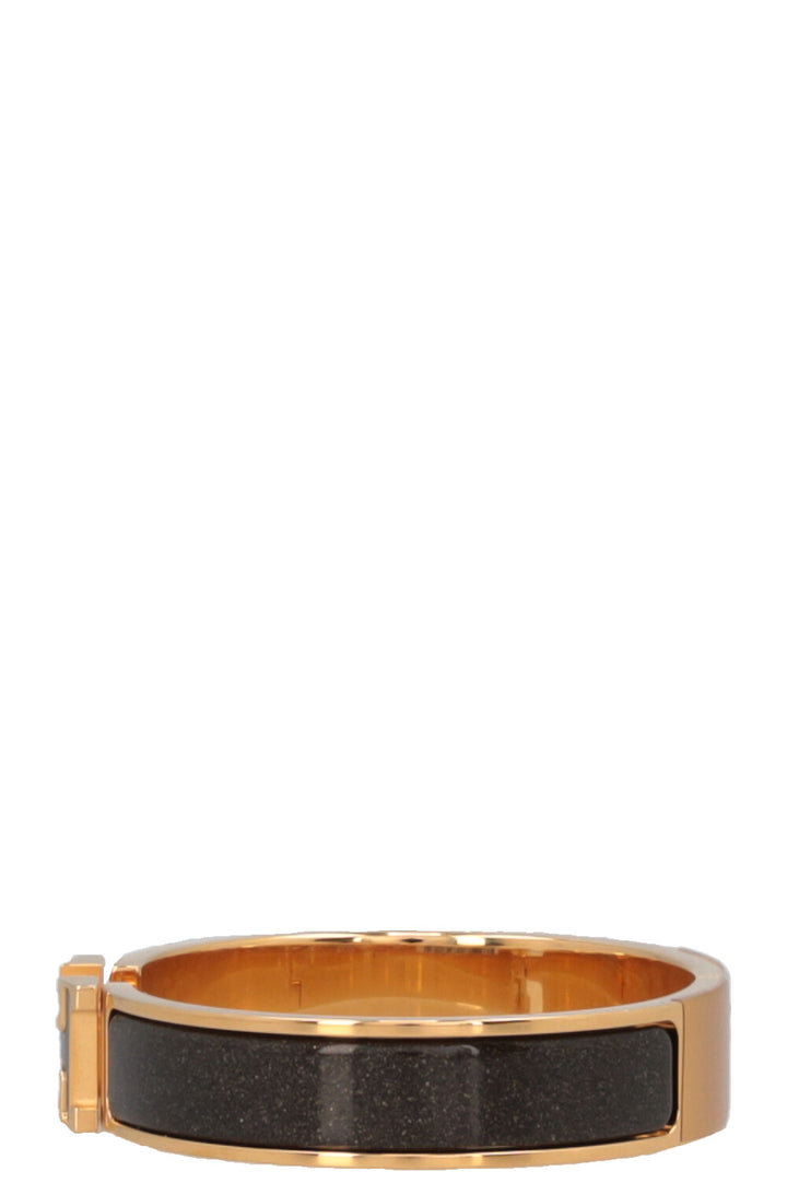 HERMÈS Clic H All Over Glitter Bracelet Gold PM