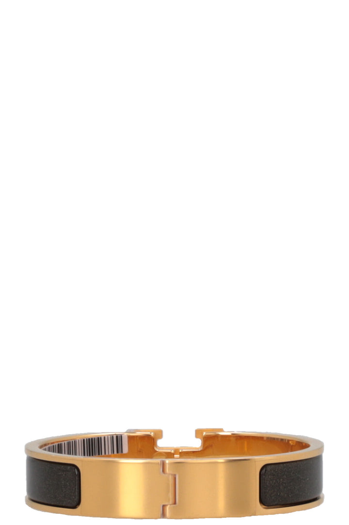 HERMÈS Clic H All Over Glitter Bracelet Gold PM