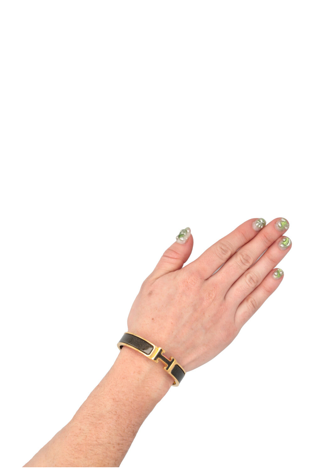 HERMÈS Clic H All Over Glitter Bracelet Gold PM