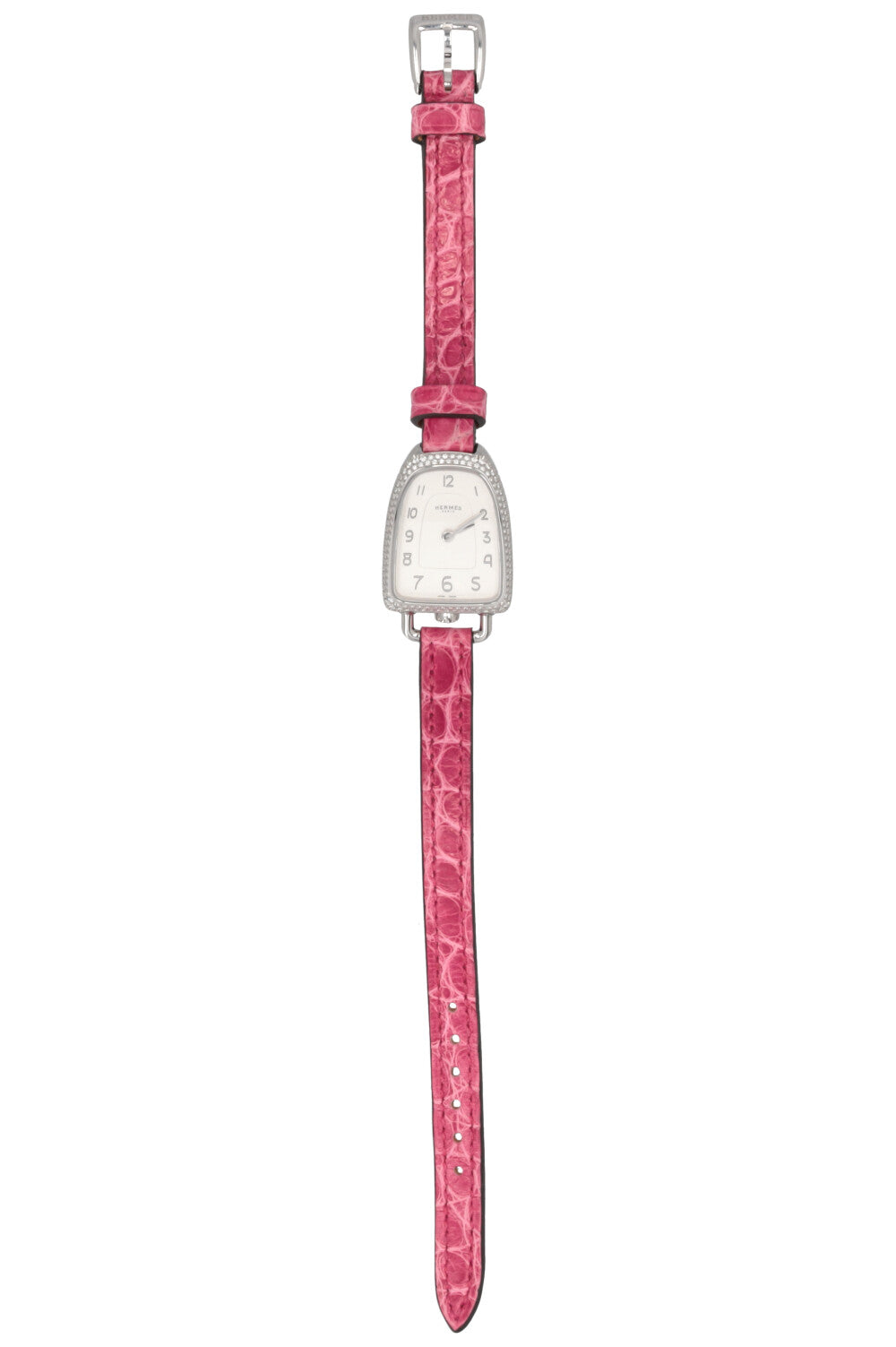 Montre HERMÈS Galop d'Hermès Moyenne Alligator Rose