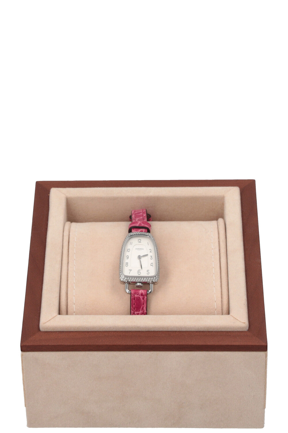 Montre HERMÈS Galop d'Hermès Moyenne Alligator Rose