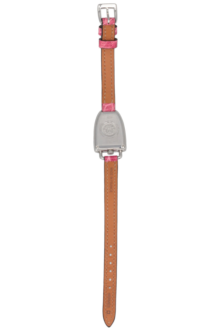 Montre HERMÈS Galop d'Hermès Moyenne Alligator Rose