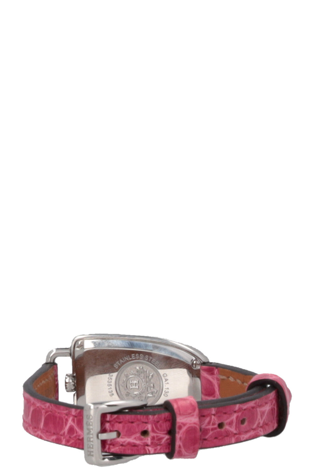 Montre HERMÈS Galop d'Hermès Moyenne Alligator Rose