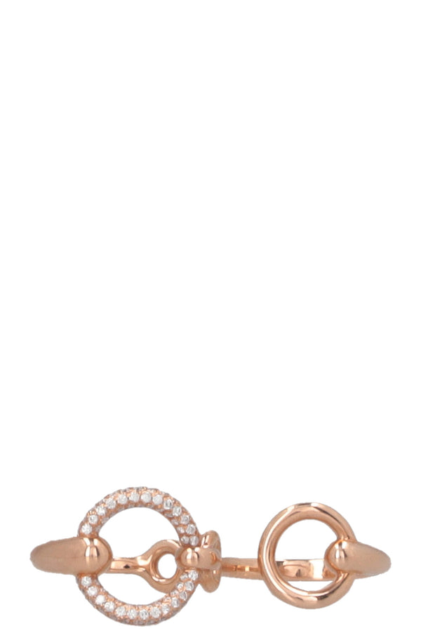 HERMÈS Filet d´Or Double Ring Rose Gold Diamonds