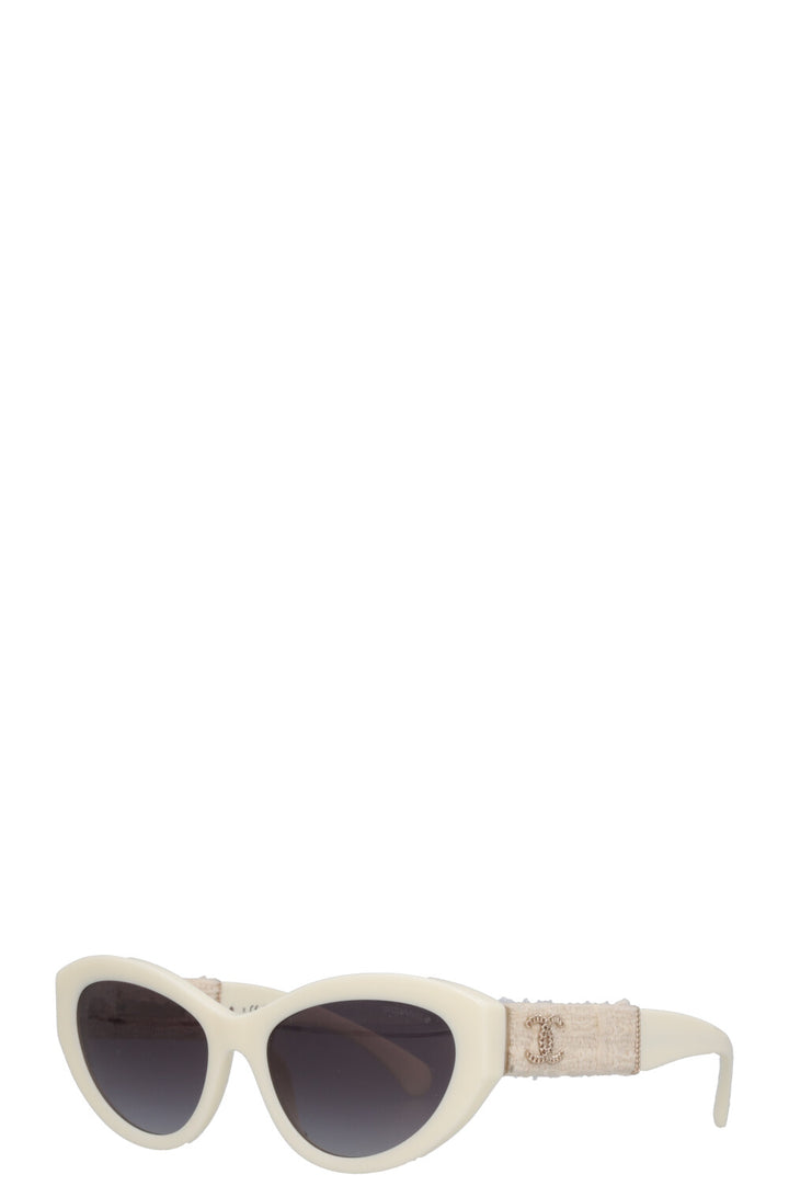 CHANEL CH5513 Tweed Sunglasses Ivory
