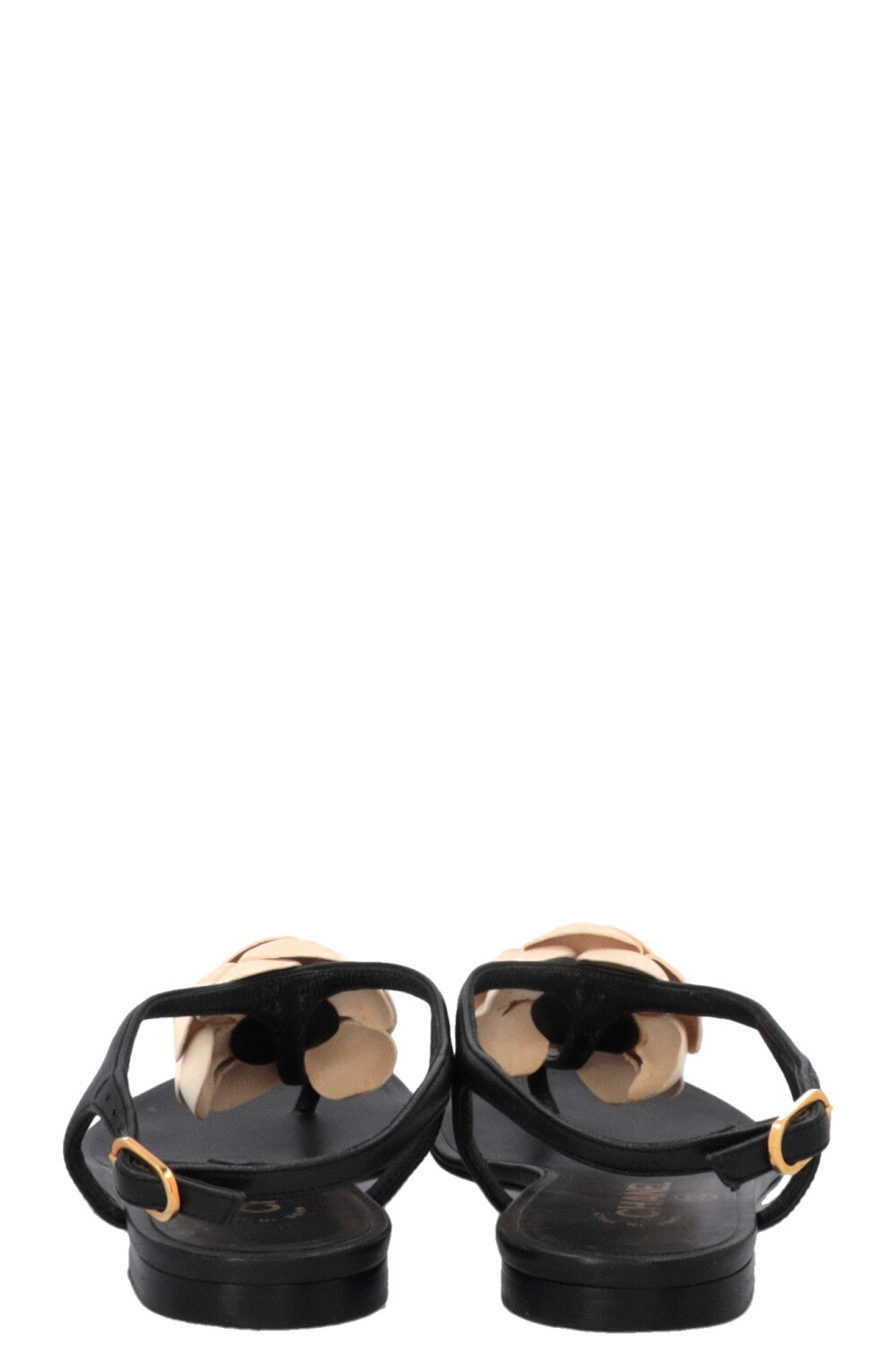 CHANEL Camellia Sandals Black