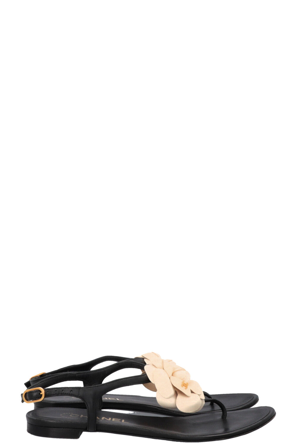 CHANEL Camellia Sandals Black