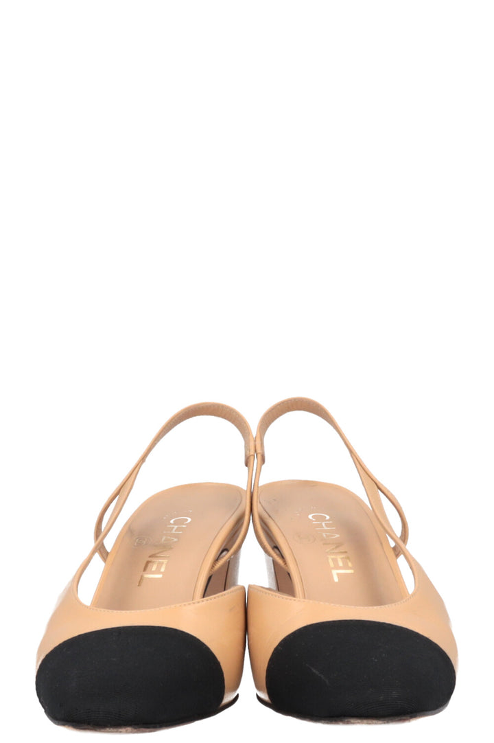 CHANEL Classic Slingback Heels Beige