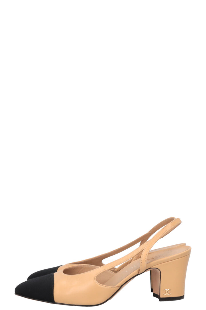 CHANEL Classic Slingback Heels Beige
