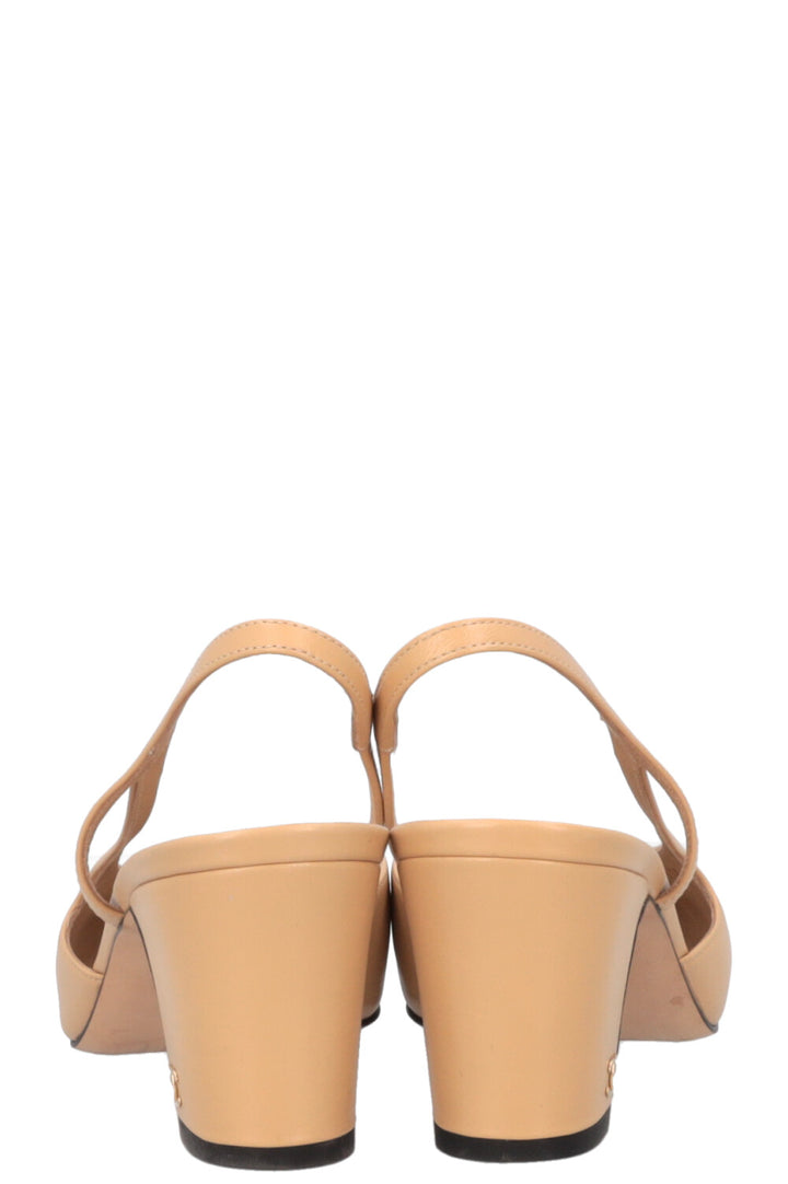 CHANEL Classic Slingback Heels Beige