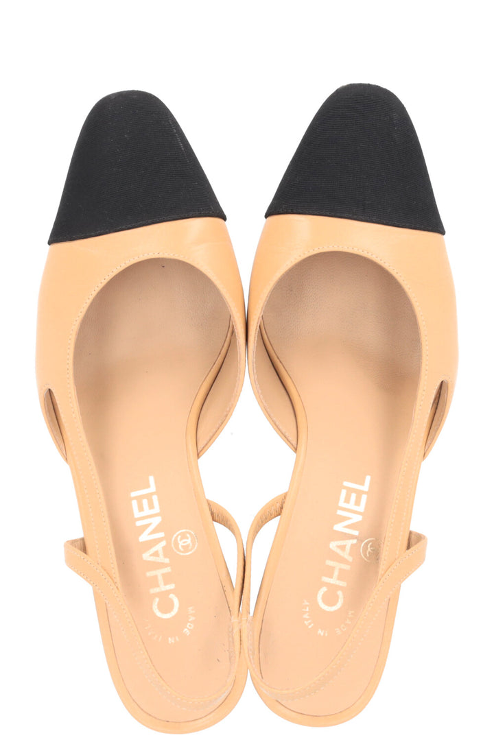 CHANEL Classic Slingback Heels Beige
