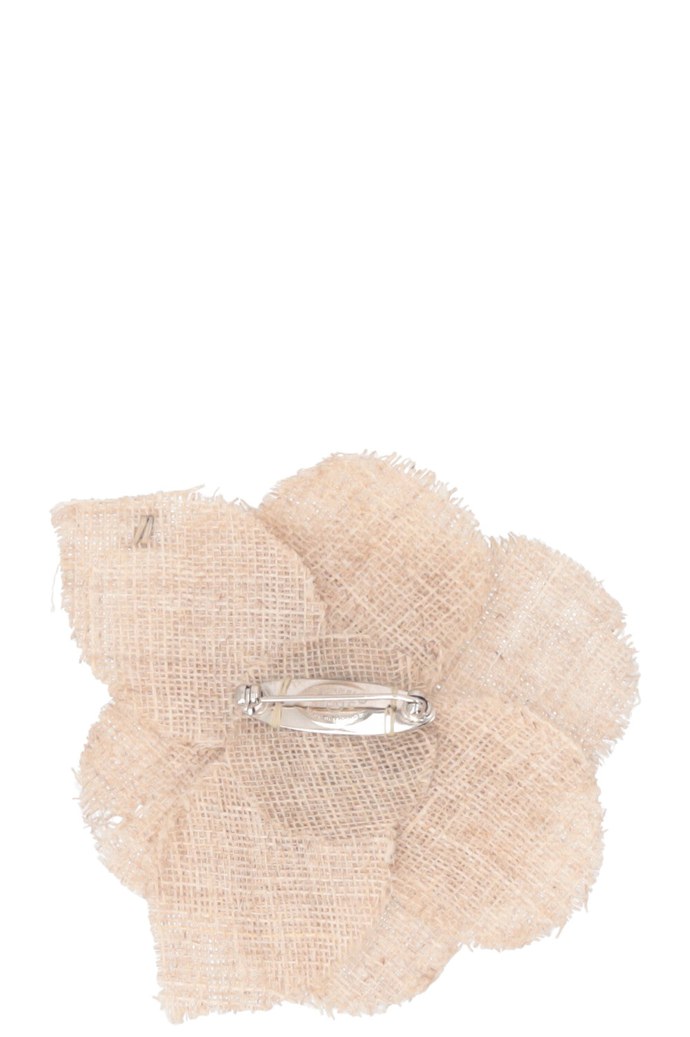 CHANEL Camelia Brooch Linen Beige