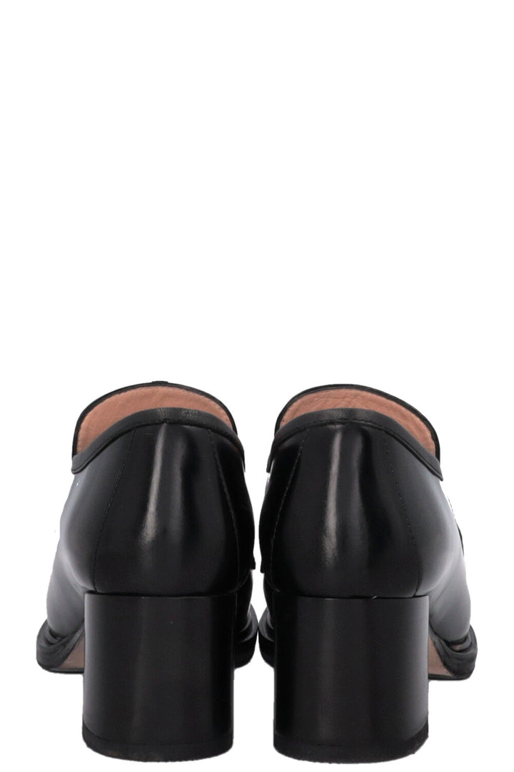 Mocassins à talons GUCCI à motif GG entrelacé noirs