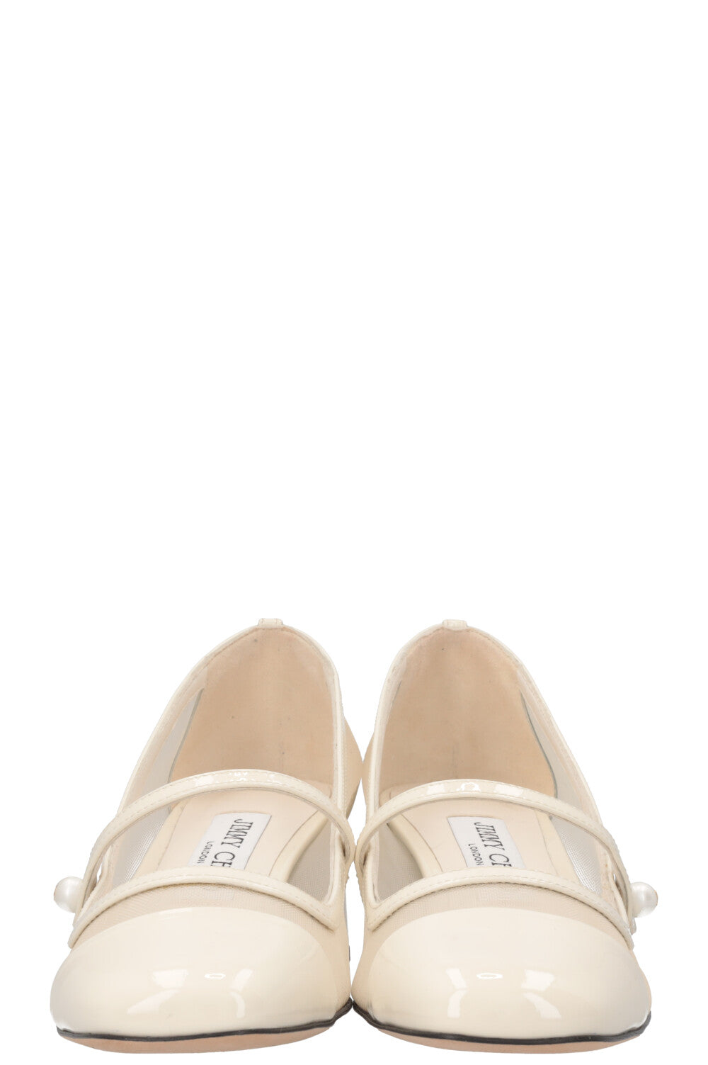JIMMY CHOO Bridal Elisa 45 Mary Jane Heels Mesh Off-White