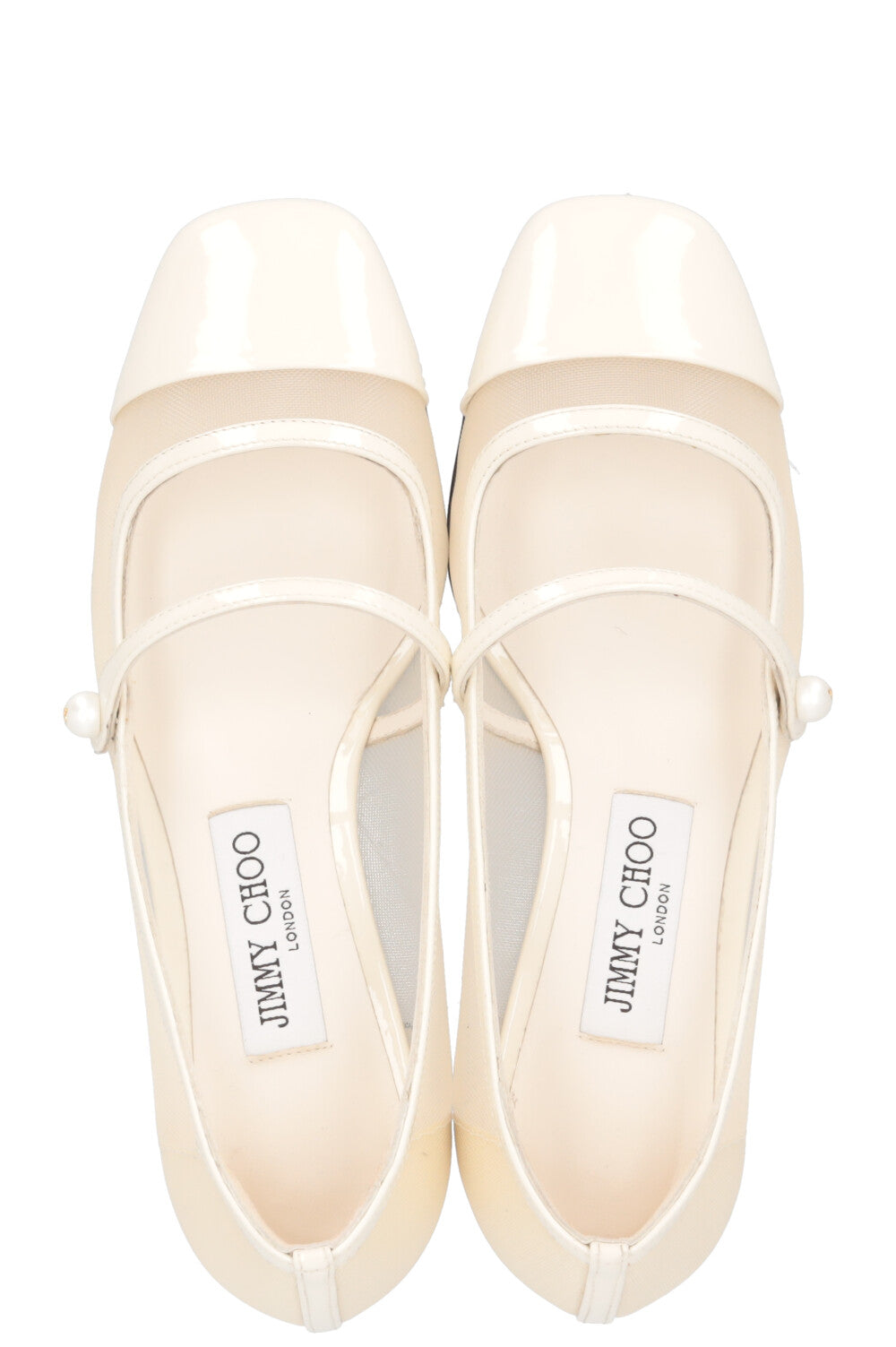 JIMMY CHOO Bridal Elisa 45 Mary Jane Heels Mesh Off-White
