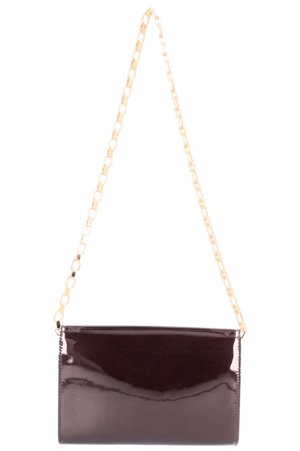 LOUIS VUITTON Louise LV Chain Clutch Amaranthe Patent
