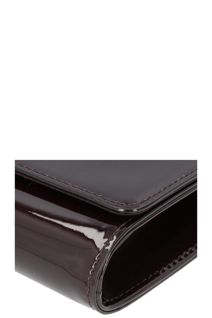 LOUIS VUITTON Louise LV Chain Clutch Amaranthe Patent