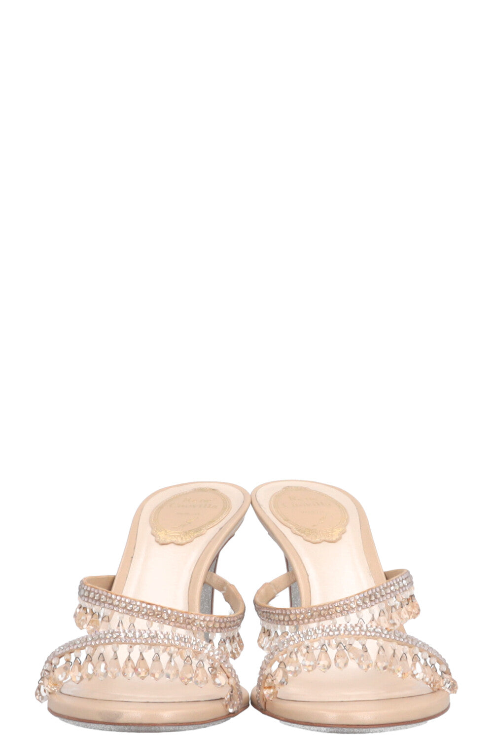 RENÉ CAOVILLA Chandelier Mules Beige