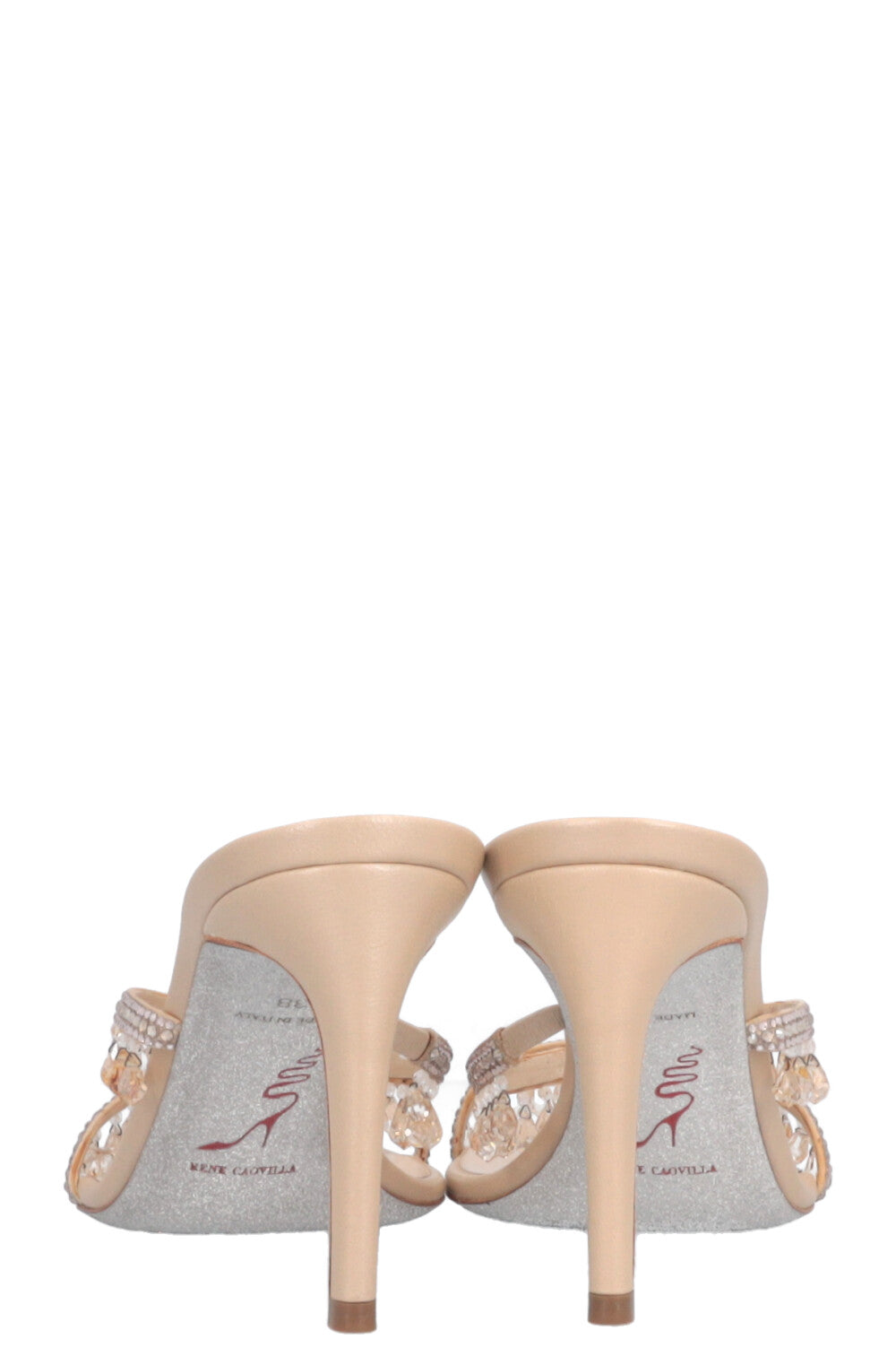 RENÉ CAOVILLA Chandelier Mules Beige