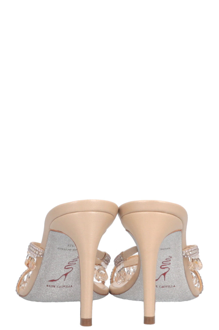 RENÉ CAOVILLA Chandelier Mules Beige