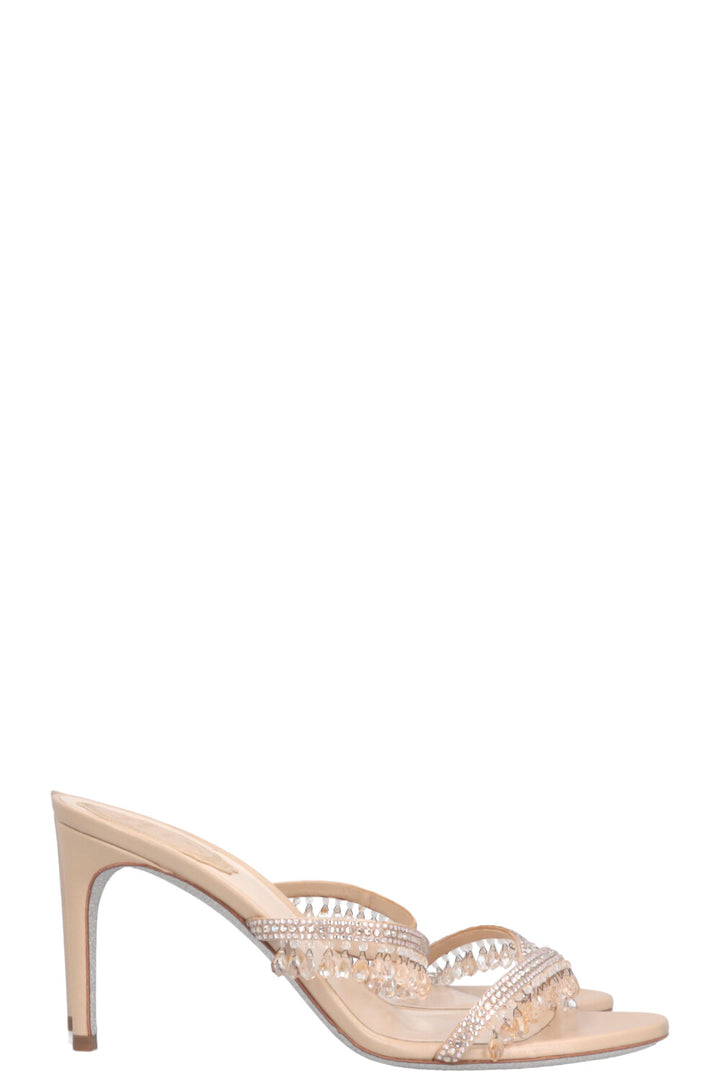 RENÉ CAOVILLA Chandelier Mules Beige