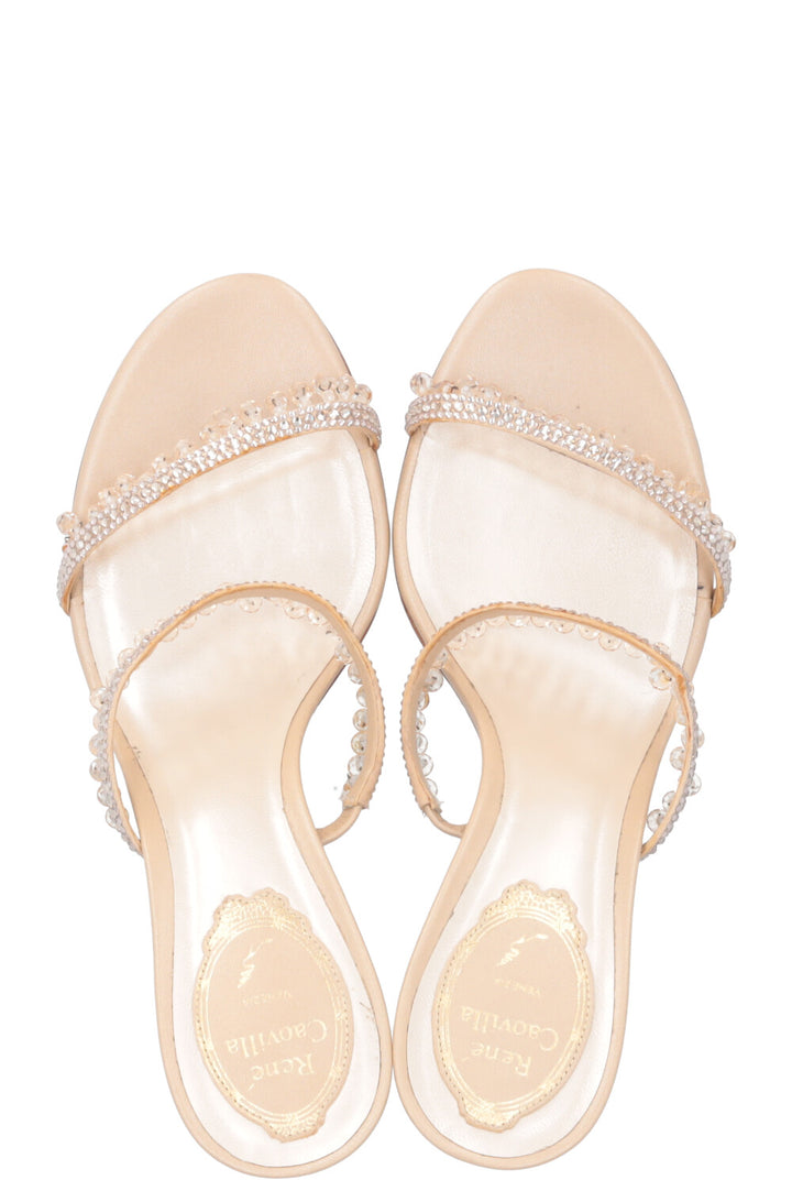 RENÉ CAOVILLA Chandelier Mules Beige