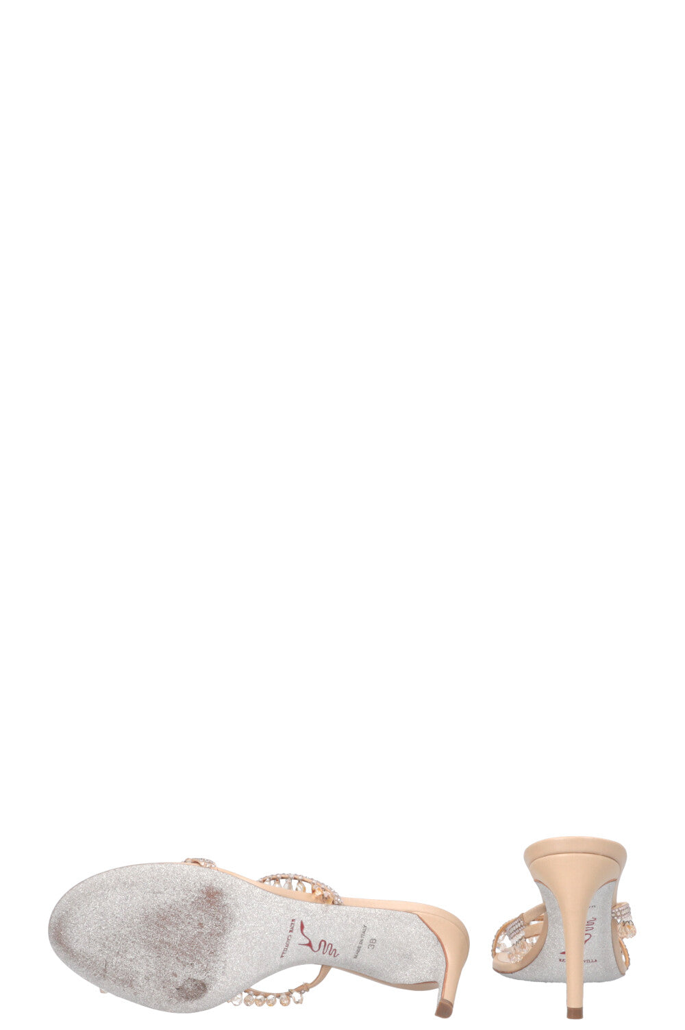RENÉ CAOVILLA Chandelier Mules Beige