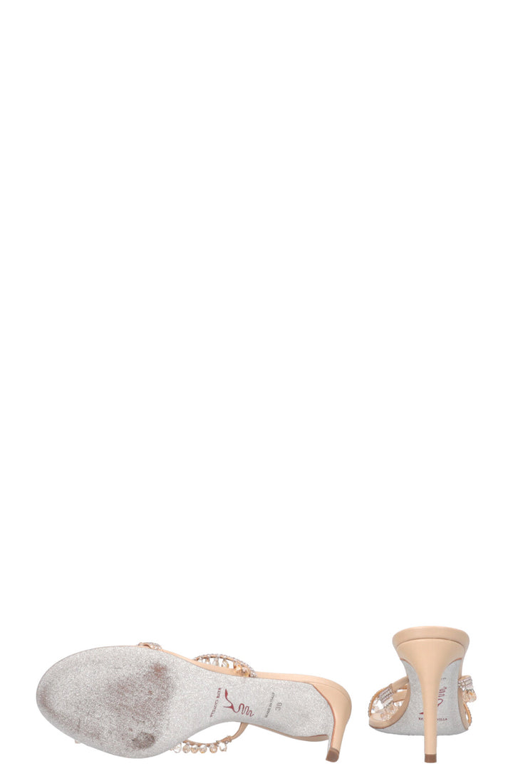 RENÉ CAOVILLA Chandelier Mules Beige