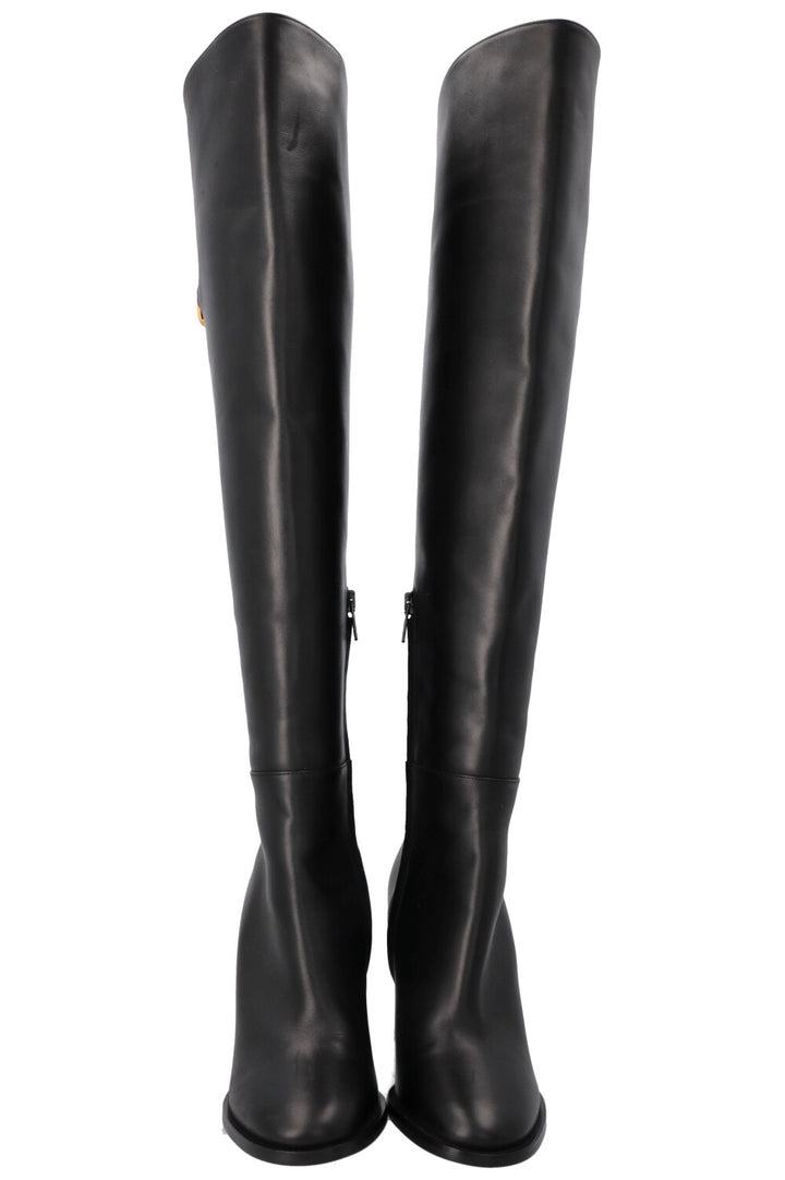 VALENTINO V Logo Buckle Boots Black