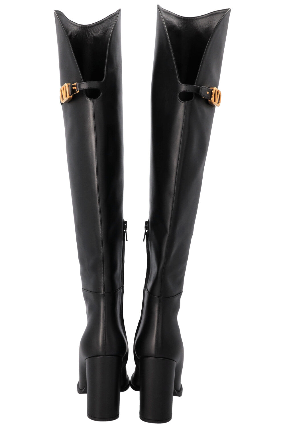 VALENTINO V Logo Buckle Boots Black