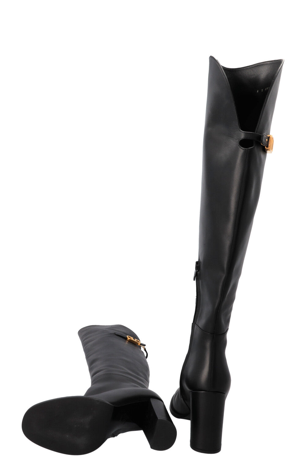 VALENTINO V Logo Buckle Boots Black