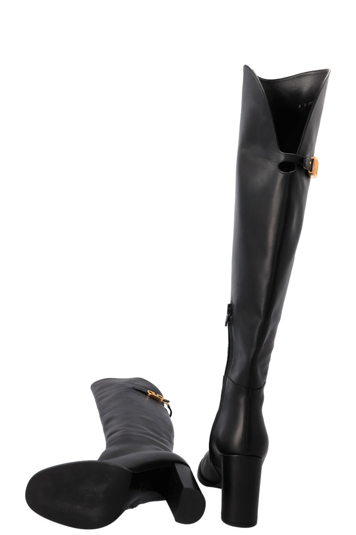 VALENTINO V Logo Buckle Boots Black