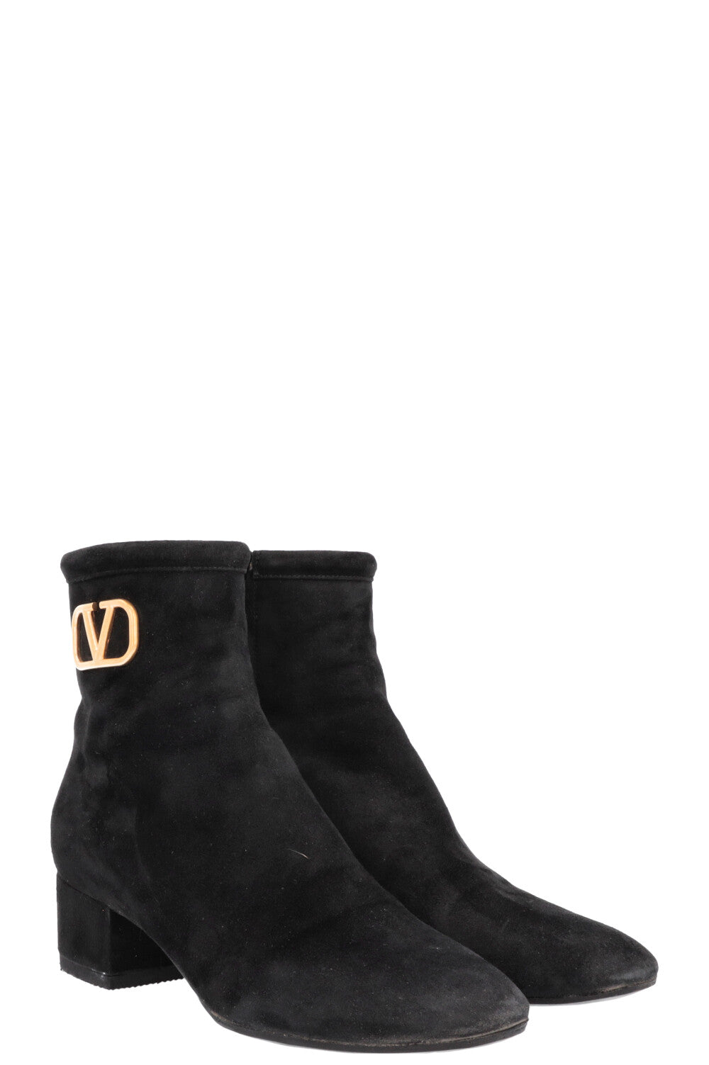 VALENTINO V Logo Boots Suede Black