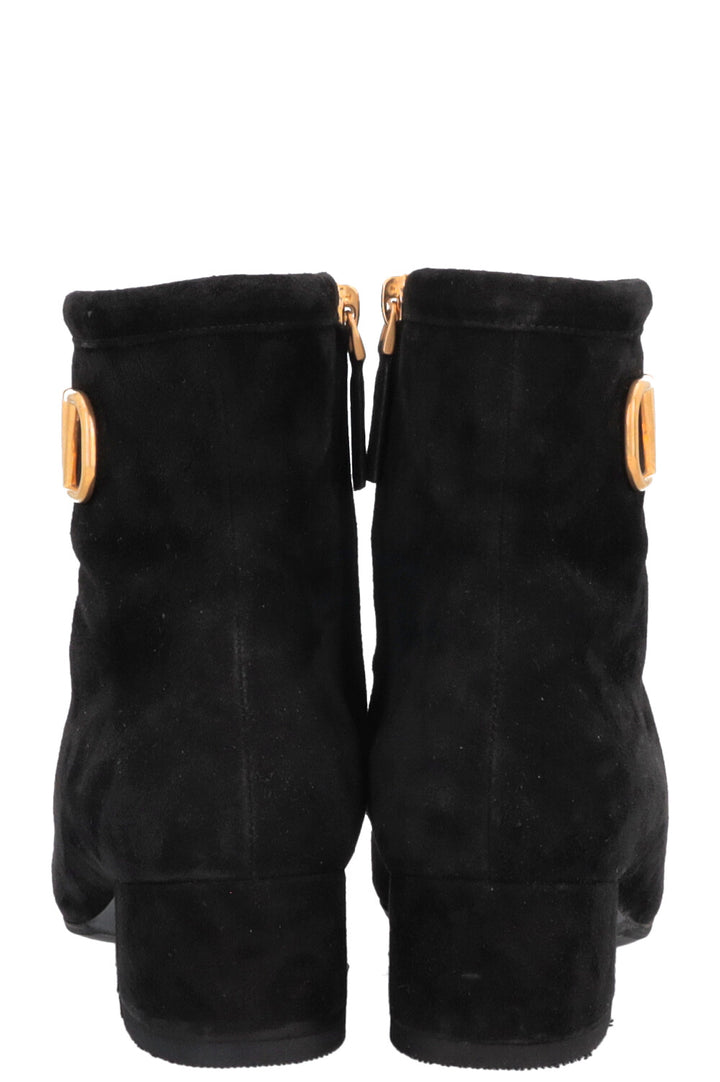 VALENTINO V Logo Boots Suede Black