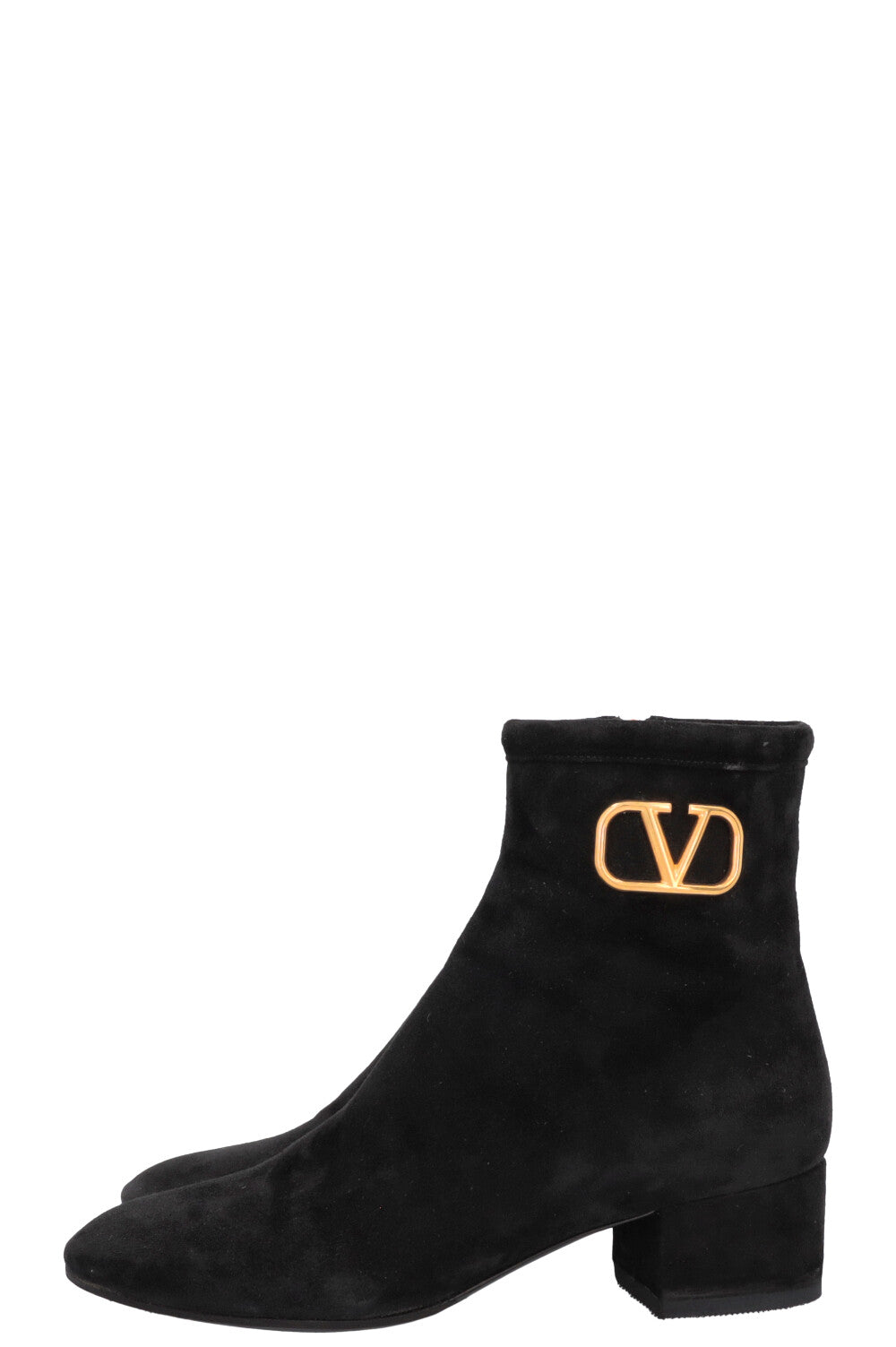 VALENTINO V Logo Boots Suede Black