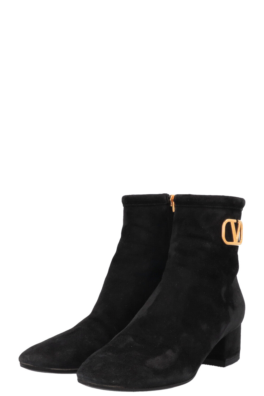 VALENTINO V Logo Boots Suede Black