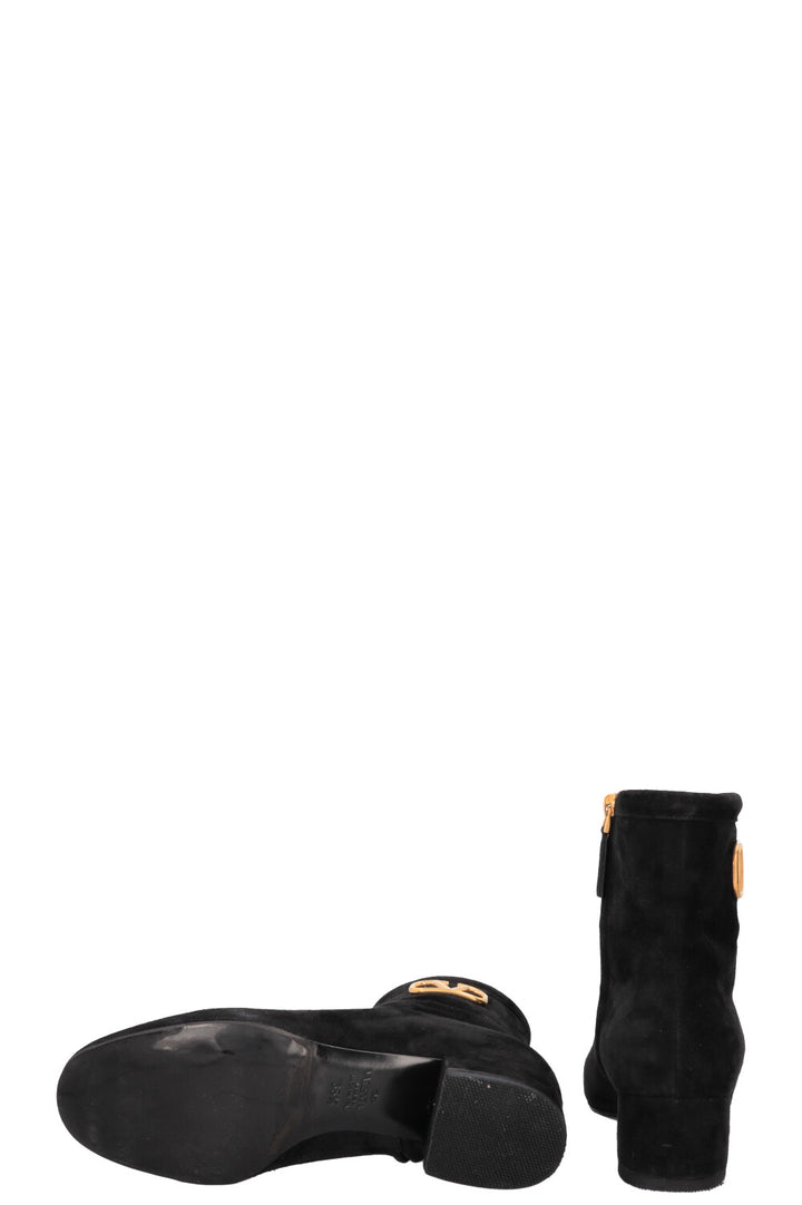VALENTINO V Logo Boots Suede Black