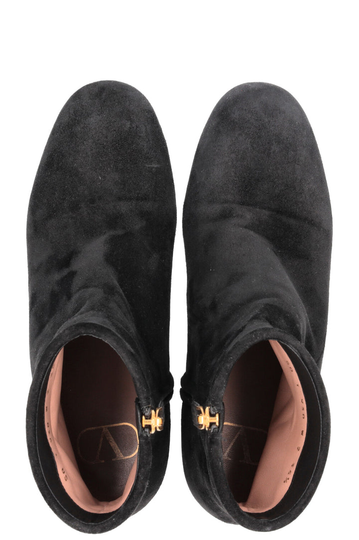 VALENTINO V Logo Boots Suede Black