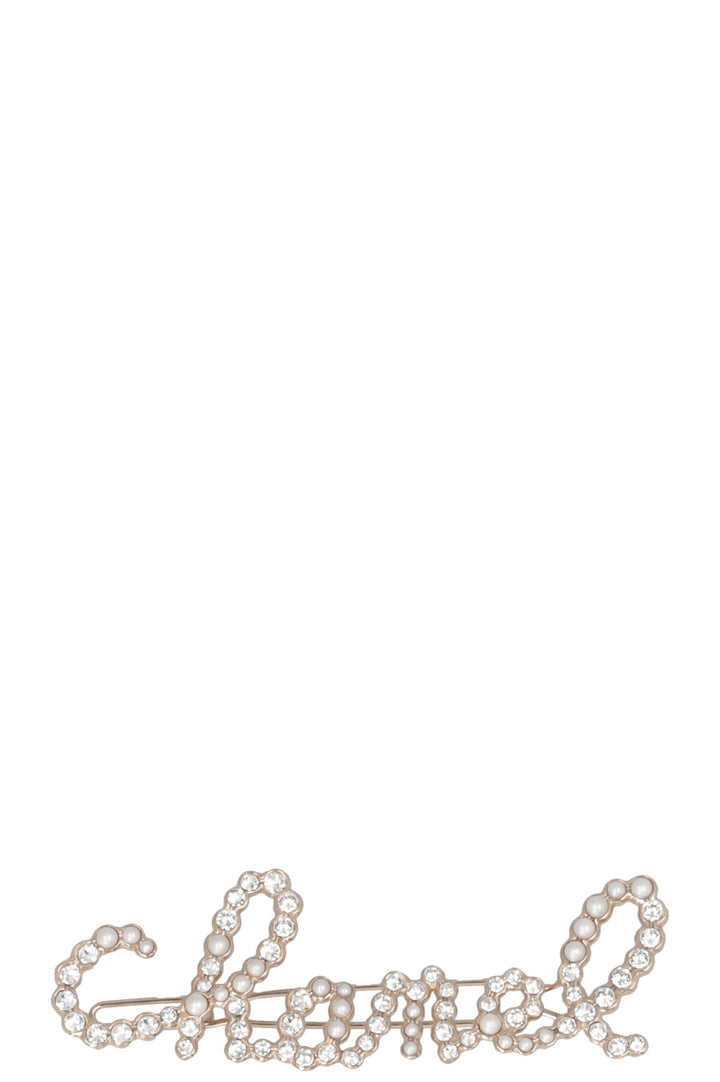 Pince à cheveux CHANEL 2019 avec logo, perles et cristaux