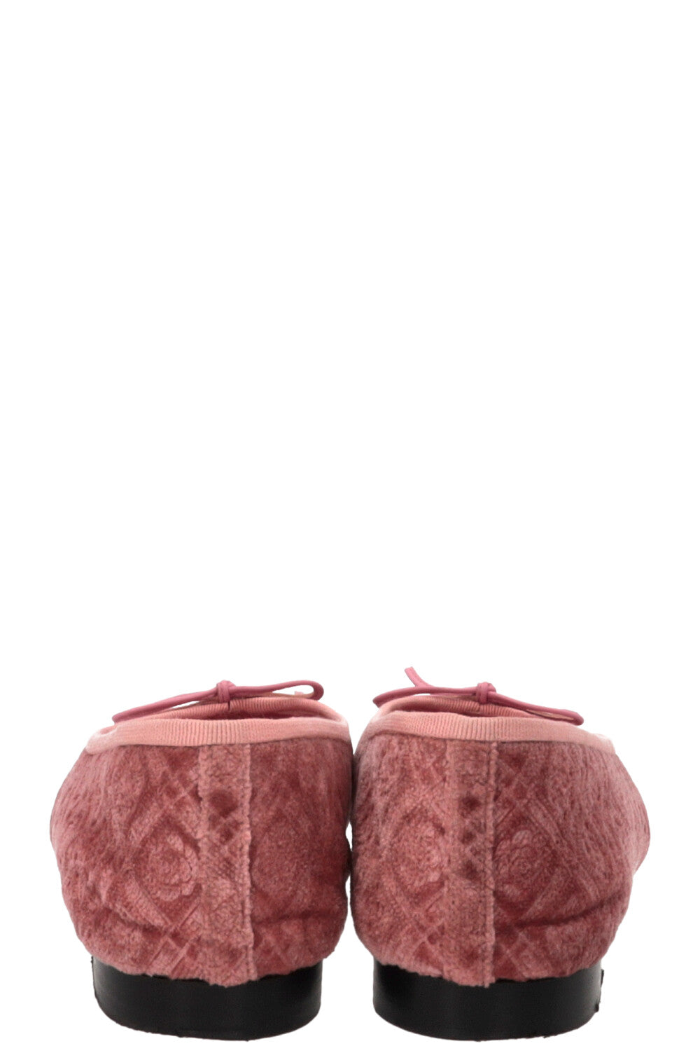 CHANEL Classic CC Camellia Ballet Flats Velvet Pink