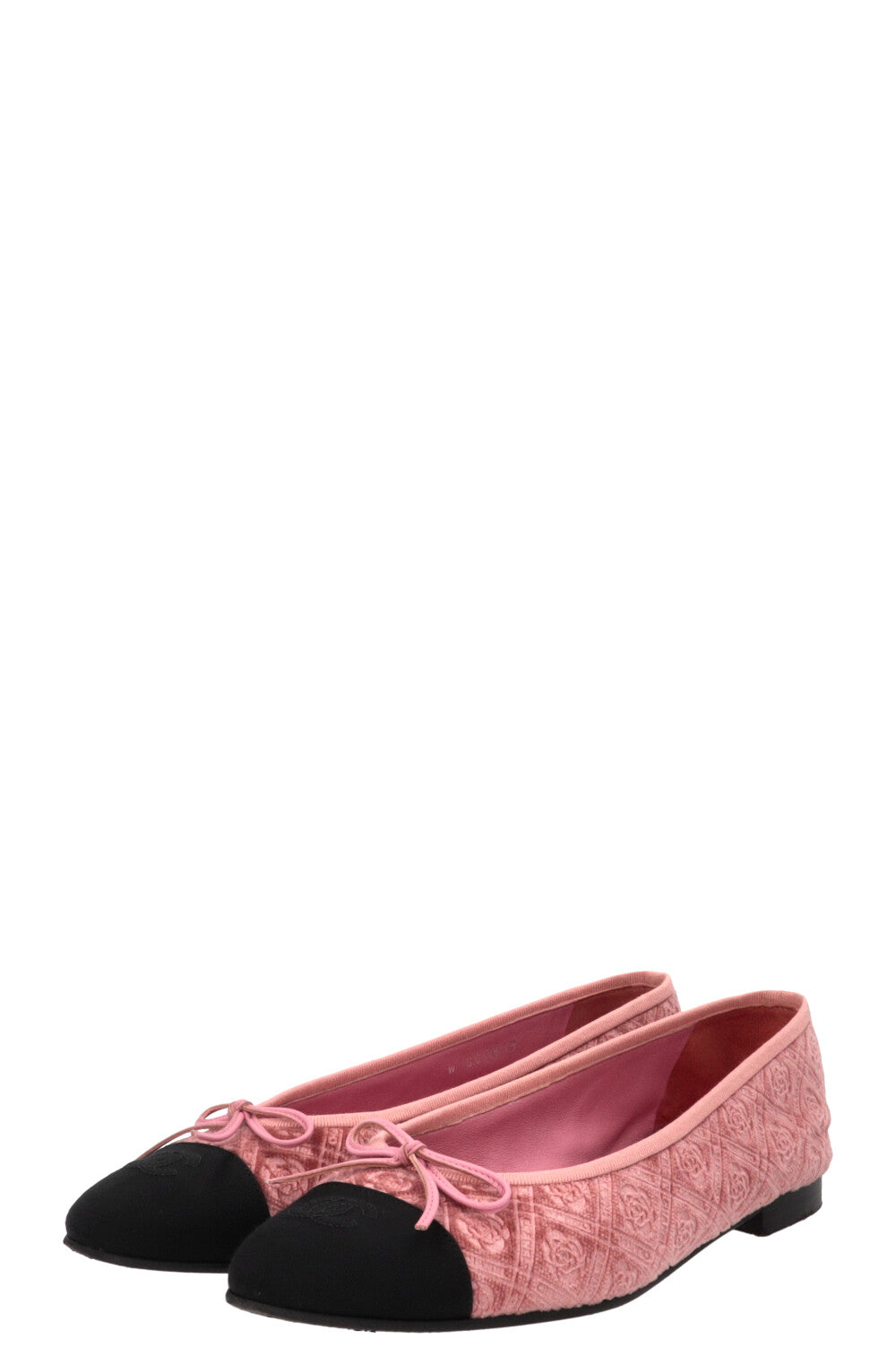 CHANEL Classic CC Camellia Ballet Flats Velvet Pink