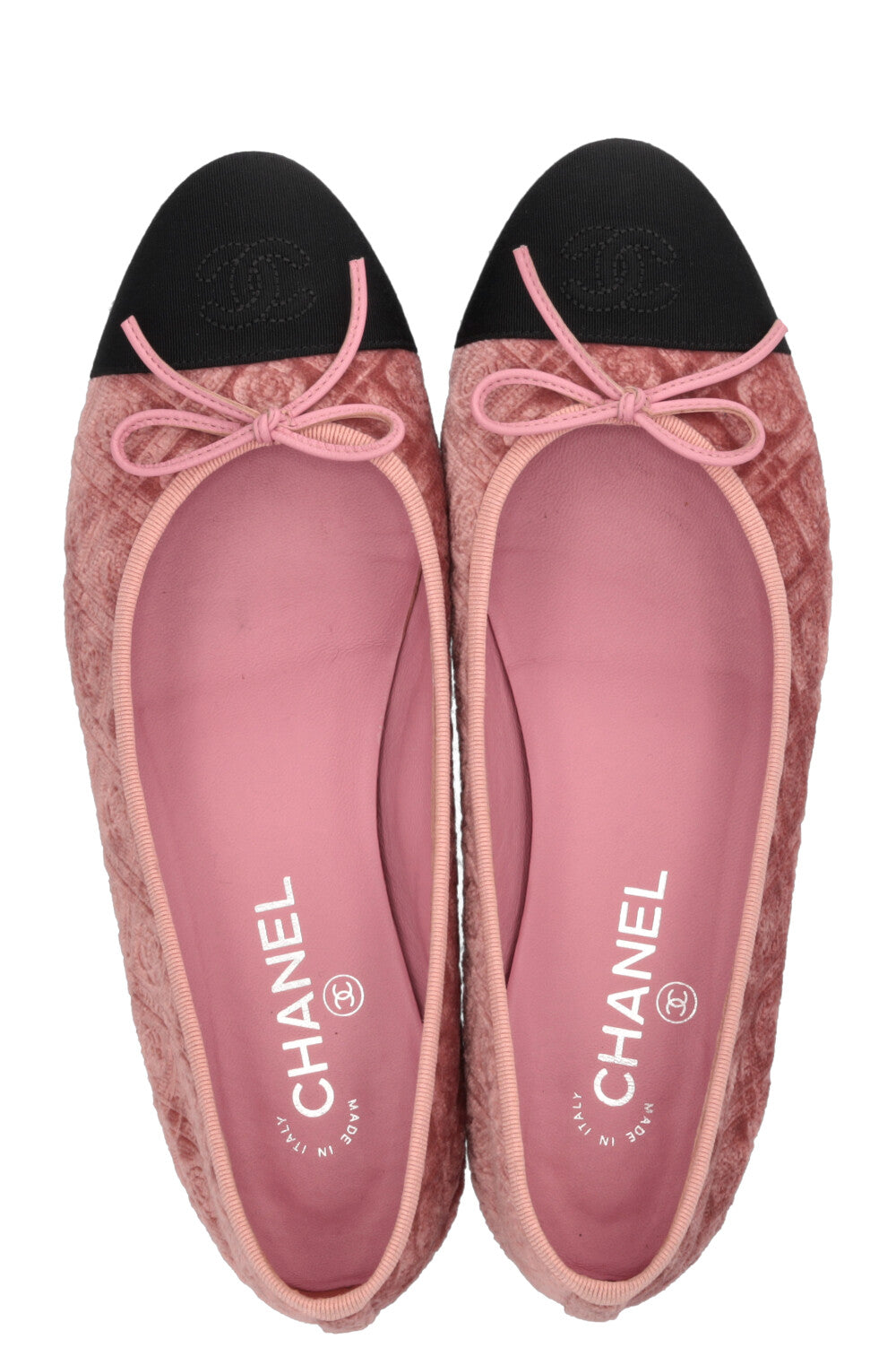CHANEL Classic CC Camellia Ballet Flats Velvet Pink