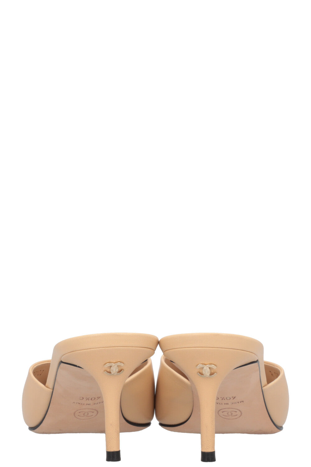 CHANEL Mules Beige Black