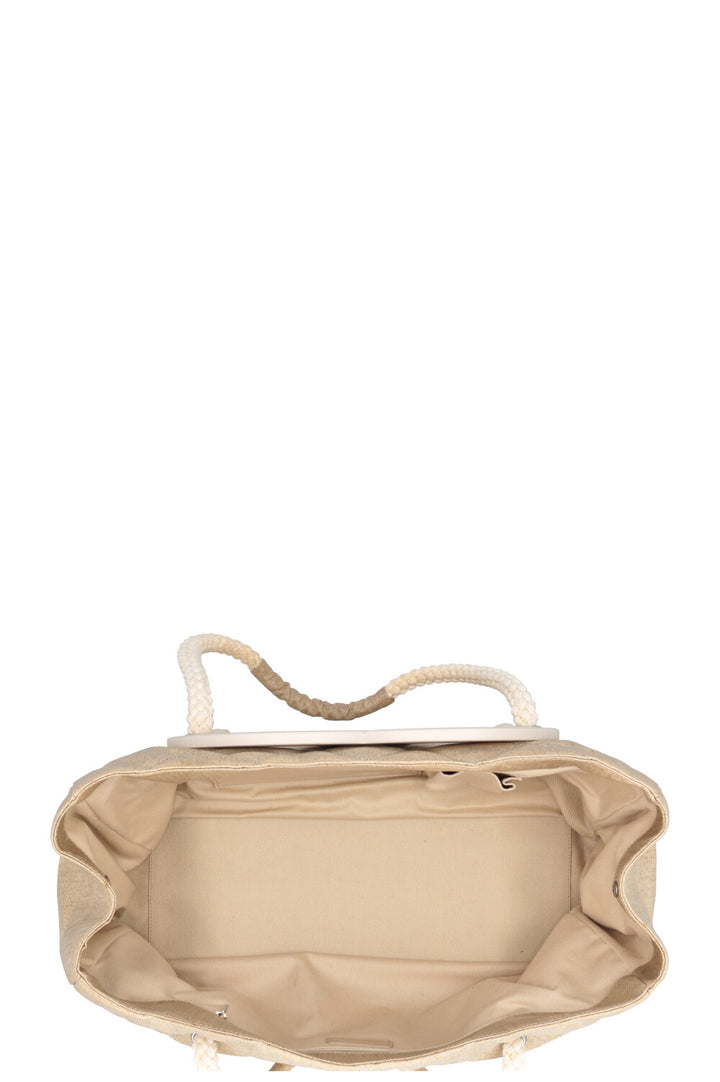 CHANEL 2008 Cruise Yacht CC Tote Bag Beige