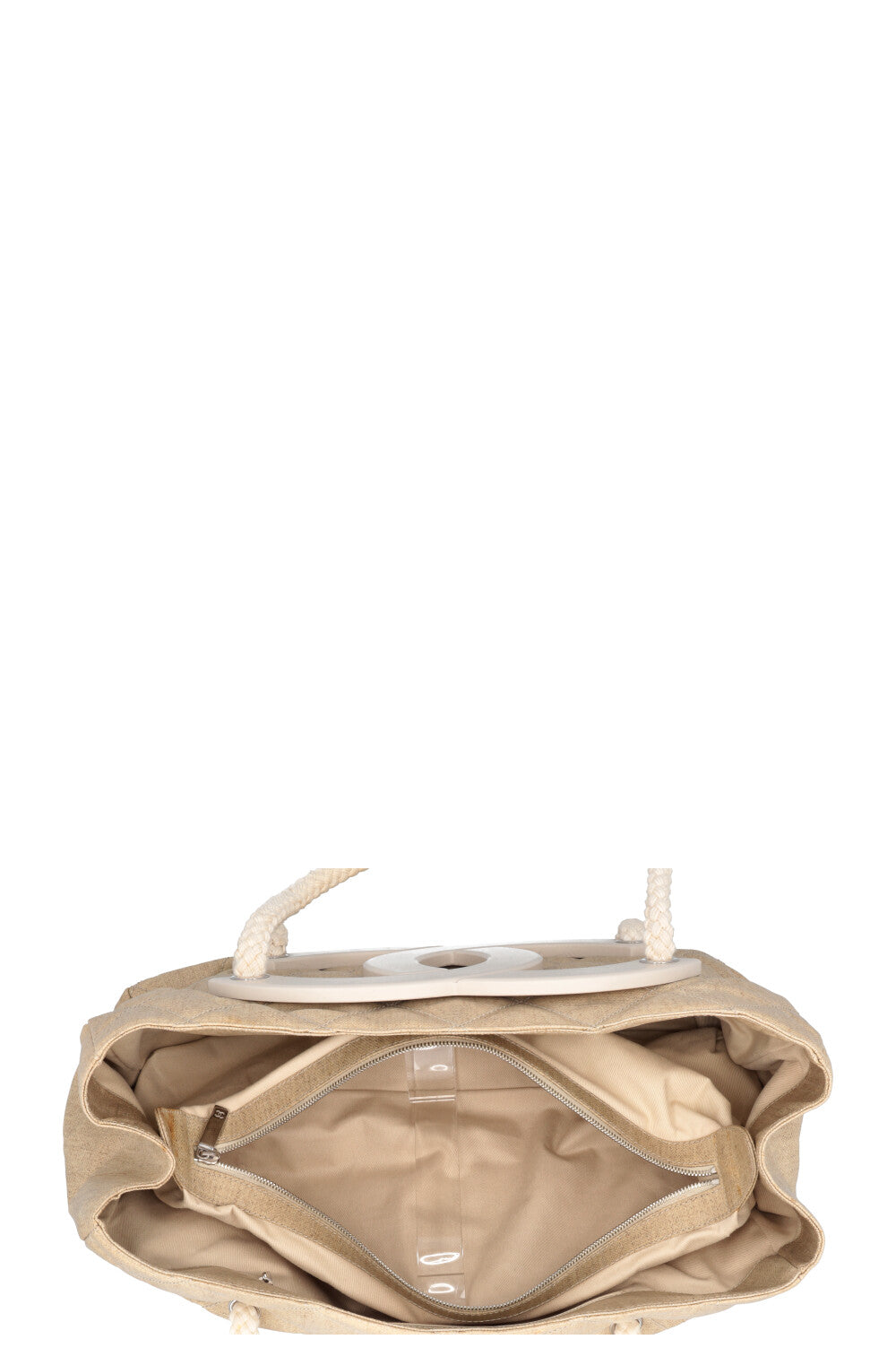 CHANEL 2008 Cruise Yacht CC Tote Bag Beige