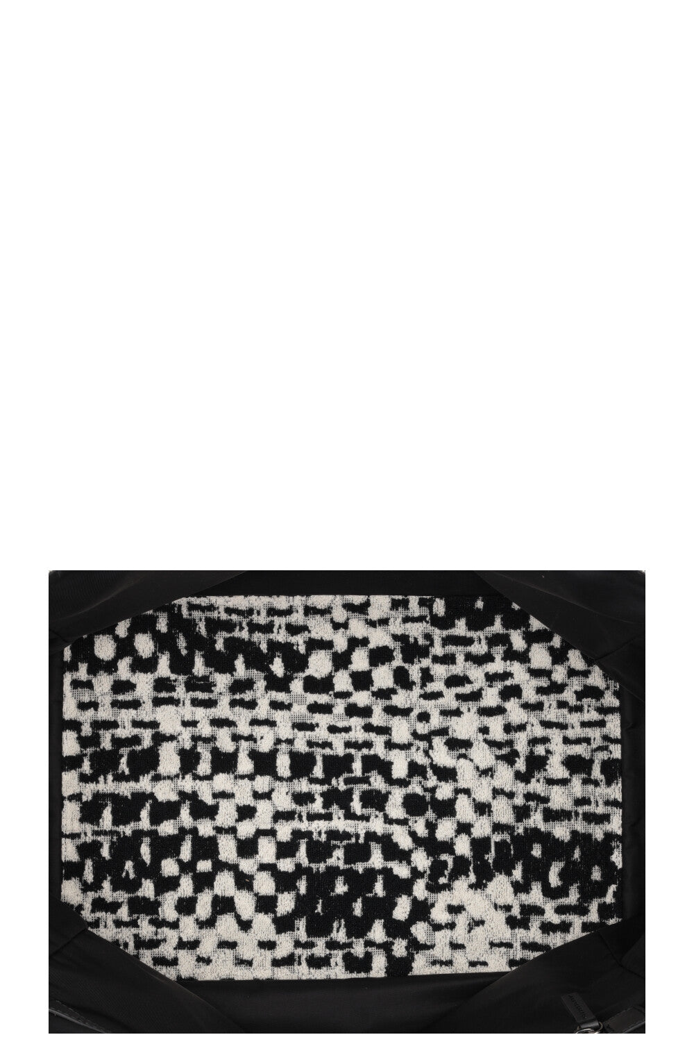 CHANEL CC Terrycloth Beach Shoulder Bag Black White