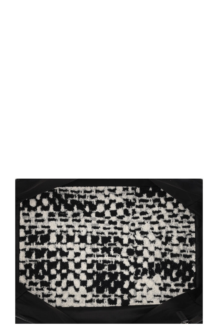 CHANEL CC Terrycloth Beach Shoulder Bag Black White