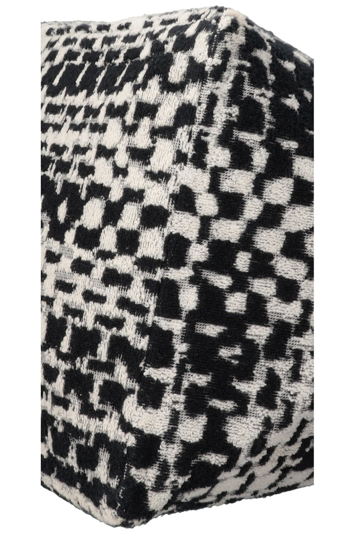 CHANEL CC Terrycloth Beach Shoulder Bag Black White