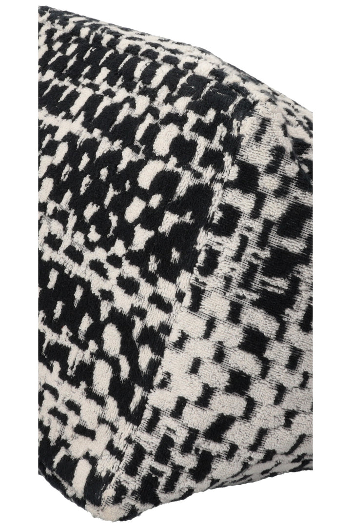 CHANEL CC Terrycloth Beach Shoulder Bag Black White